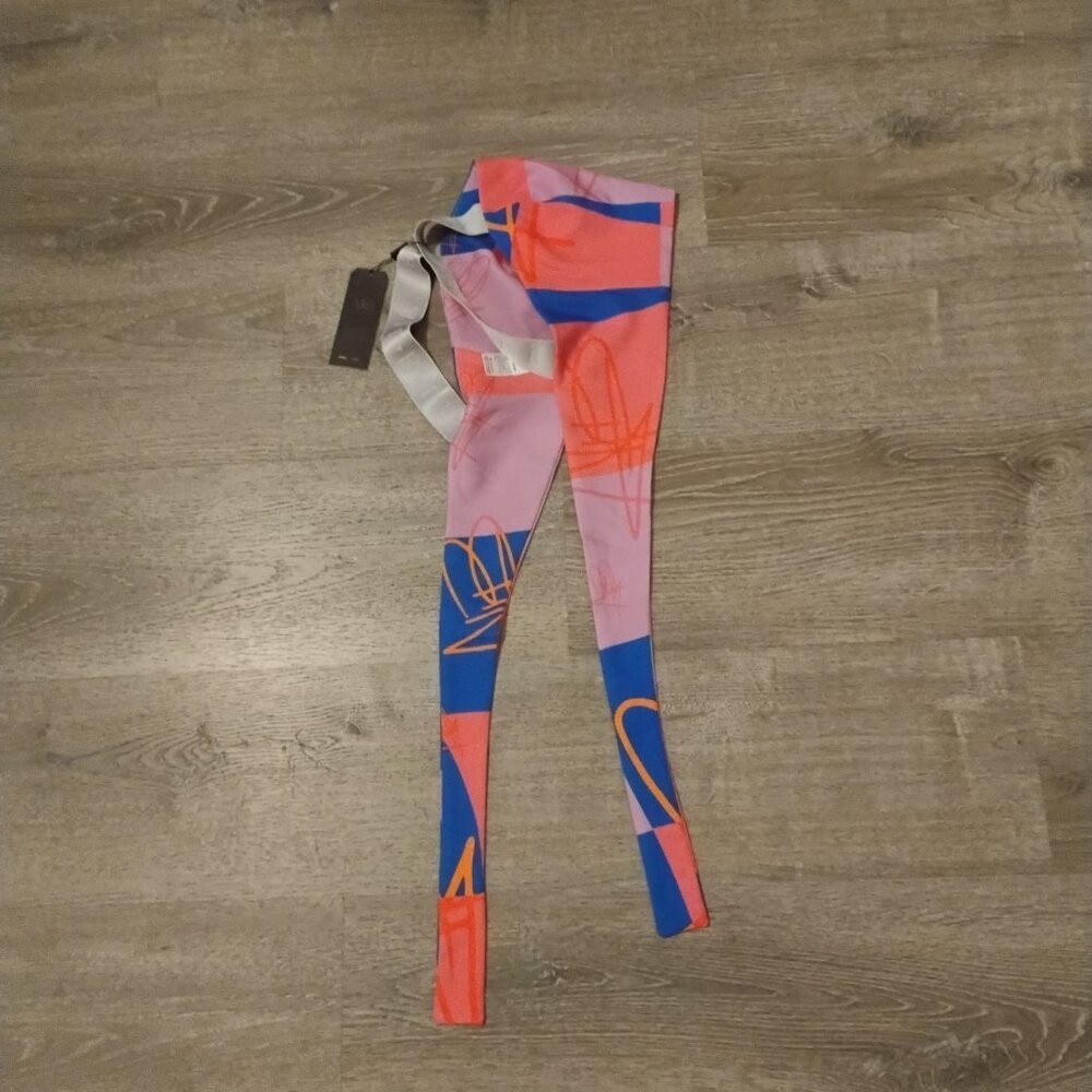 AIIB Abstract Art Print Scarf / Head Scarf / Sash - Pink Orange Blue